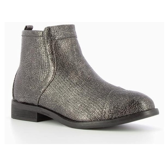 Vanessa Wu Black Crackled Sheen Zip Booties 38 - Picture 1 of 8